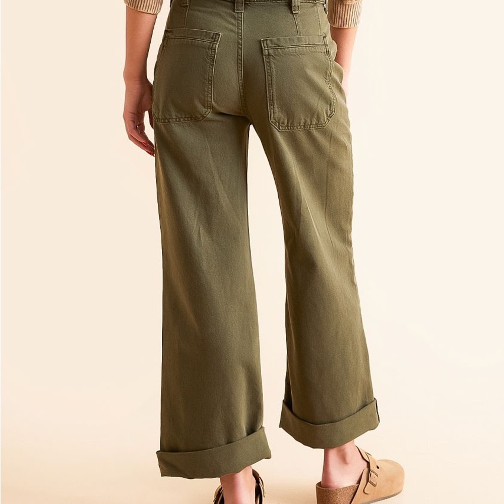 We The Free Palmer Olive Green Wide-Leg Jeans - Picture 3 of 13